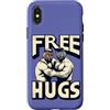Funny Wrestler Wrestling Martial Art Fan Custodia per iPhone X/XS Wrestling Grappling Sport Divertente Citazione Gratis Hugs Wrestler