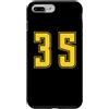 Uniform Yellow Number SUL RETRO E FRONTE Custodia per iPhone 7 Plus/8 Plus Giallo Numero 35 Uniforme Numerata Squadra Sportivo