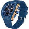 findtime Orologio rettangolare da uomo, bianco, da uomo, digitale, analogico | Orologio da polso al quarzo dal design alla moda, creativo, con doppio orario, timer, cronometro, impermeabile fino a 5 ATM