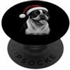MyAnimal - French Bulldog Bulldog francese Cane carino con cappello di Natale rosso PopSockets PopGrip Adesivo