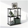 Furinno TURN-N-TUBE - Libreria a 3 ripiani, libreria con espositore compatto multiuso, 29,46 x 59,94 x 75,18 cm, per soggiorno, camera da letto, casa, ufficio, nero/grigio