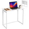 Relaxdays Scrivania pieghevole salvaspazio bianca | HxLxP: 74 x 80 x 40 cm per home office