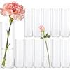 Der Rose 12 piccoli vasi cilindrici in vetro per decorazione da tavolo | Design cilindrico minimalista, effetto vetro trasparente, adatto per diversi fiori