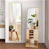 HFASD Specchio da parete per tutto il corpo, 177 x 77 cm, specchio rettangolare con cornice in alluminio, moderno, grande specchio decorativo da parete in piedi o da appendere, per camera da letto