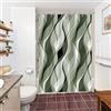 Uiiooazy Tenda Doccia Antimuffa 150x180cm Verde Oliva Righe Grigio Sfumata | Tenda Doccia Astratta Gradiente Striscia Verde Impermeabile Tessuto in Poliestere Lavabile per Vasca da Bagno con 10 Anelli