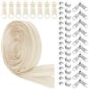 GLARKS 81 nastri in nylon beige #5 con cerniera da 9,1 m, 10 cursori in metallo, 10 doppi cursori, 40 fermi superiori, 20 fermi inferiori