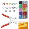 GTAAOY Bottoni a pressione in metallo, 9,5 mm, con pinza, 100 pezzi, 10 colori
