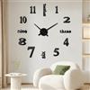Aolso Orologio da Parete Adesivo Grande, 3D Adesivo Orologio Parete Decorazione, Orologios da Paretes Moderno Grande da 60 a 90 CM, Moderno Digitale Muro Casa, Adatto a Casa, Ufficio, Hotel, Nero