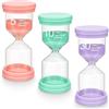 Kuvarix Timer, 3 Pezzi Set Clessidra Sabbia Colorata, Timer Cucina, Clessidra Bambini, 5 Minuti/10 Minuti/30 Minuti per Casa, Sport e Giochi, Ufficio