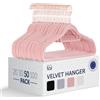 Blumtal Grucce Appendiabiti in Velluto - 50 Pezzi - Oro Rosa/Rosa | Grucce Vellutate Salvaspazio nell'Armadio - Gancio Rotante 360° - Stampelle Armadio per Pantaloni