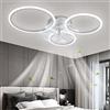 YUNZI Moderno Ventilatore da soffitto con illuminazione con telecomando, LED 72W Dimmerabile Ventilatore a soffitto, Lampada per Soggiorno Camera da letto Cucina, 6 velocità, Bianco 78cm