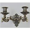 arterameferro Portacandele Candelabro in ottone Brunito barocco da Pianoforte a due candele