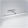 Elksdut Lampade da Bagno sopra lampade a Specchio a LED per Bagno sopra lampade da Parete a Specchio con Braccio Retrattile Finitura Argento, Lampada a Parete Minimalista con Striscia