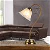 Licht-Erlebnisse Easylight Lampada da tavolo vetro metallo in ottone soggiorno ufficio 43 cm E14 comodino rustico anabbagliante scrivania lampada da tavolo camera da letto ATHENS