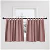 PONY DANCE Tende Corte Oscuranti Termiche Isolanti per Camera da Letto | per Cucina, per Finestre Piccole, Blackout, per Interni, con Passanti, Privacy, 2 Pezzi L 140 x A 90 CM, Rosa Selvatica