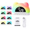 Wotrilw Sveglia per Bambini, Sveglia Digitale per Bambine e Bambini, 11 Colori di Luce Notturna, 10 Melodie per Dormire, Doppia Sveglia, Snooze, USB-C per Bambine e Bambini, 12/24 Ore