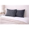 GBiancheria Coppia Federe Cotone 52x82 cm 57 Fili con Bottoni, Piombo