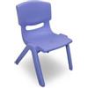 Little Bloom Mediawave Store - Sedia Colorata per Bambini 173710 in Plastica Modello Impilabile 26x30x50cm (Blu)