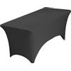 ZeriTlolen Tovaglia in spandex, elasticizzata, lavabile, antipiega, rettangolare, per matrimoni, banchetti, 122 cm, colore: nero