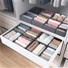 LAJIAKE Set di 16 organizer per cassetti adatti per guardaroba PAX, 100 x 58 cm, pieghevole, per vestiti e vestiti per bambini, design modulare, stabile, grigio