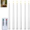Quvxzy Set di 6 candele a LED a fiamma tremolante elettrica, candele a LED, candele finte decorative elettriche con telecomando, per Pasqua, Natale, festa di compleanno, matrimonio, colore: bianco