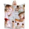 LMQJDZ Coperta Personalizzata, Coperta con Foto Personalizzata con Testo del Nome, Coperta in Flanella Ultra Morbida con 1-10 Collage di Foto, Regali per Mamma, Papà, Fidanzata, Fidanzato, Bambino (5 Foto)