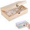 Gusmigus Scatola Legno con Coperchio 25x15x8 cm, Scatola in Legno con Cerniera, per Fai da Te, Conservazione, Decorazione e Portaricordi