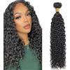 Shoaiye Human Hair Bundles Water Wave Capelli Veri Tessitura Unprocessed Remy Machine Weave Extensions Double Weft #1B Natural Black 12 Inch