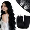 RUNATURE Extension Microring Capelli Veri Nero Jet 50 Ciocche 30cm 40g #1