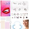 OIXYAZ Kit per decorazioni dentali con luce LED, Set completo di strass per denti e gemme per denti per un sorriso brillante, Regalo creativo per donne adulte