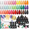 PHOENIXY POLYGEL Phoenixy 24Pcs Smalto Semipermanente Unghie, 21 Colori Smalti Semipermanenti per Unghie Kit Semipermanente Unghie con Base Top Coat Lucido e Opaco Regalo per Donne