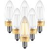 LVWIT Lampadina LED E14 C35,Filamento Bianco,4W Equivalenti a 40W, 470LM, Luce Bianca Calda 2700K, Risparmio energetico Alta efficienza,Non Dimmerabile, Confezione da 6