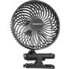 GRANDFAST Ventilatore a clip da 10000 mAh, funzionamento 42 ore, silenzioso e oscillante automatico, ricaricabile con 4 potenti velocità, ventilatore da scrivania a batteria con morsetto robusto per campeggio,
