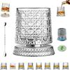Ruhemeister Pro Bicchiere da whisky rotante, bicchiere con base rotante in cristallo a 360°, bicchiere rotante antistress for whisky, regalo di compleanno di San Valentino(Diamond pattern,Light-up)