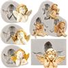 MYPRACS Set di 5 stampi in silicone a forma di angelo, per decorare torte, pasta di gomma, cupcake, caramelle, cioccolato, argilla polimerica