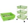 Tontarelli Carrello per Verdure Tontarelli Smontabile Plastica 3 Cassetti (40 X 29 x 62 cm) Verde