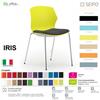 SEIPO IRIS SOFT IR0007 sedia visitatore a quattro gambe in acciaio CROMATO monoscocca SEIPO ECOPELLE D2