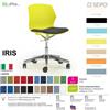 SEIPO IRIS POLY IR0012 Sedia girevole visitatore base alluminum cinque razze su ruote monoscocca SEIPO TESSUTO V