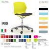 SEIPO IRIS POLY IR0012 Sedia girevole visitatore base alluminum cinque razze su ruote monoscocca SEIPO ECOPELLE D2