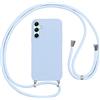 Vauki Cover per Cordino con Collana per Samsung Galaxy A34 5G 6.6, Custodia Silicone Morbido con Corda, Case Tracolla Antiurto con Necklace Regolabile per Samsung A34 5G, Viola