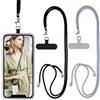Vauki 2 pezzi Cordino per Cellulare Telefono Universale Tracolla Regolabile Collana Collo Catena Laccio per Cellulare e Patch Telefono per Maggior Parte Smartphone IPhone Huawei Xiaomi,Nero+Grigio