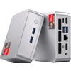 Kayoote Mini PC Desktop Processore Ryzen 5 5625U (Fino a 4,3GHz) Win 11 Pro, 16GB RAM DDR4 512GB SSD, 4K Doppio Schermo HDMI/USB3.0/WiFi 6/BT5.2/Type-C/RJ45 Ethernet per Casa, Studio, Ufficio