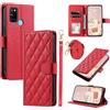GoodcAcy Cover per Realme 7i/Realme C17 con Cordino, Premium Pelle PU Portafoglio con Supporto Flip Libro Libretto Custodia [Protezione Completa] [Slot per Scheda] [Supporto Stand] - Rosso