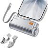 SHARGE Flow Mini Go 22,5W 5800mAh Power Bank con Cavo Integrato PD | Caricatore Portatile con Ricarica Rapida, Connettore Lightning/USB C, Batteria Esterna Compatta per iPhone 17-6 e AirPods