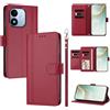 LIAOCY Custodia a Libro Portafoglio per Xiaomi Redmi Note 17 4G / 5G, Pelle PU con Fibbia Magnetica [9 Scomparti per Carte], Cover Business Antiurto con Supporto, Red.