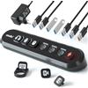 atolla Hub USB attivo 3.0 con alimentatore di rete da 36 W, Atolla Active USB 3.0 Hub 5 Gbps USB e 1 porta di ricarica rapida, hub USB con adattatore di alimentazione da 12 V/3 A (cavo da 1,5 m) e pulsanti