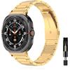 PinnWaa Metall Armband für Samsung Galaxy Watch Ultra 2/Ultra 47mm | Metallarmband mit Faltverschluss für Samsung Galaxy Watch Ultra 2/Ultra 47mm 2026/2025/2024, Verstellbar, Business, Gold