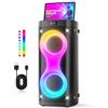 Ankuka Cassa bluetooth grande, Partybox con BT 5.3, 6 modalità di illuminazione, connettore microfono, TWS, AUX-IN, Altoparlanti Bluetooth ideali per feste in famiglia e feste di compleanno