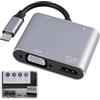 Vomtaric Adattatore USB C 4K a HDMI VGA 4 in 1, Hub USB C 4K 30Hz con porta USB 3.0 e ricarica PD 100W, Multiporta per schermo HDTV Monitor proiettore, compatibile con computer portatile Chromebook Tablet USB