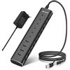RSHTECH Hub USB-C Alimentato a 10 Porte con Porte USB 3.2 10Gbps (6C+4A) | Hub USB 3.2 10Gbps con Alimentatore 12V/5A, Cavo USB-C/A da 1m, Hub USB in Alluminio per Portatile/Computer, RSH-H10C6